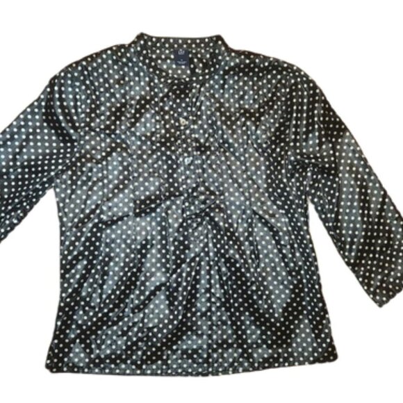 Gap Black & White Polka Dot Blouse | Women's Medium - Picture 1 of 10